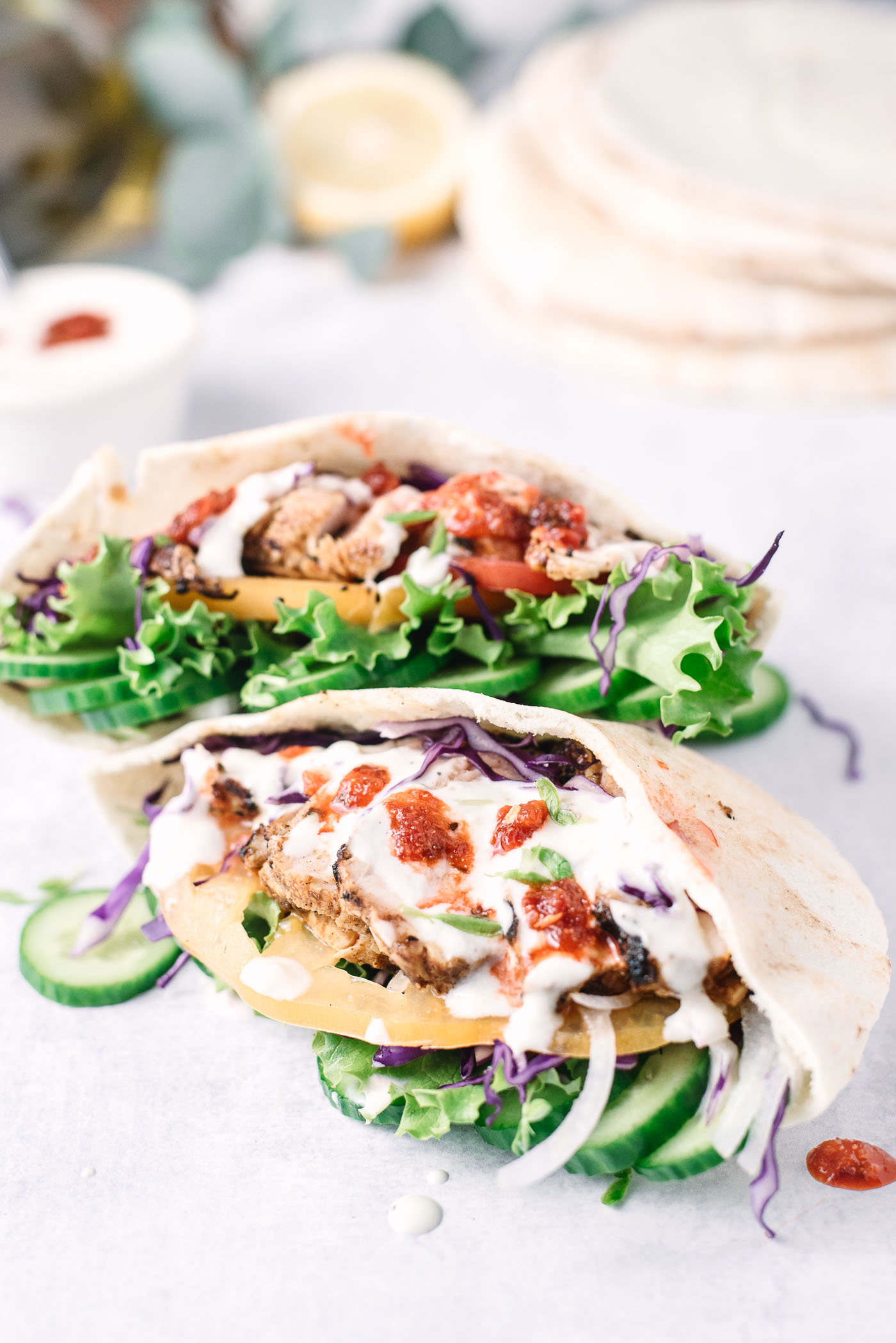 Grilled Chicken Shawarma Pita Pockets - GastroSenses